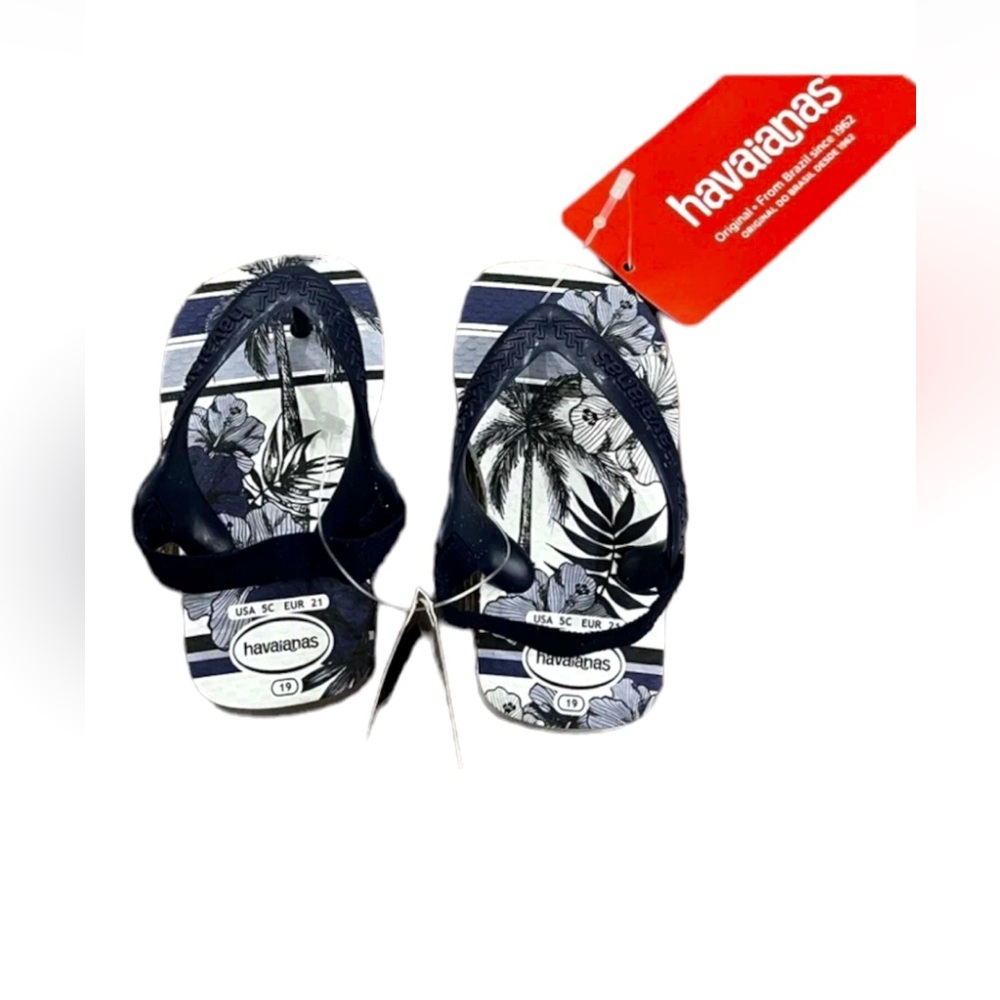 HAVAIANAS BLUE FLIP FLOPS SANDALS BABY Toddler - Size 5 C US - EUR 21 W/STRAPS